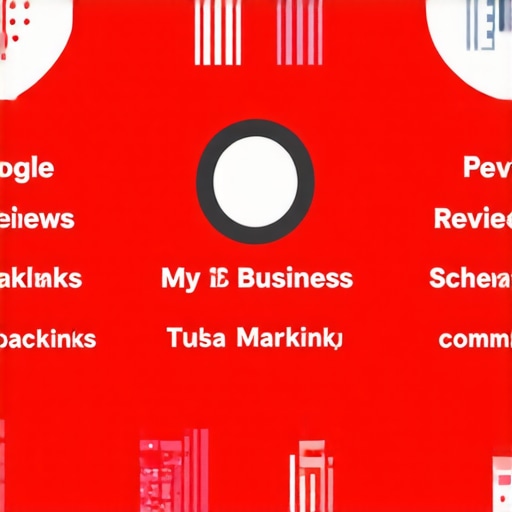 Infographic showing elements of local SEO for Tulsa businesses