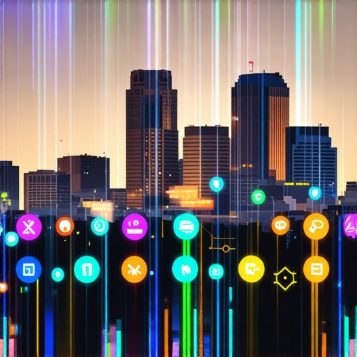 Tulsa SEO Strategy Visual City skyline of Tulsa with SEO icons representing local search strategies