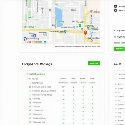 BrightLocal dashboard displaying local map rankings and review management tools