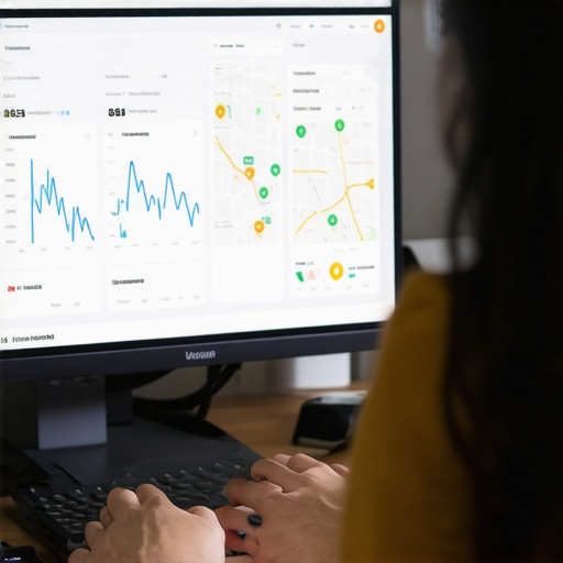 Optimizing Tulsa Local SEO with Analytics Person analyzing local SEO data on Tulsa maps and Google My Business metrics.