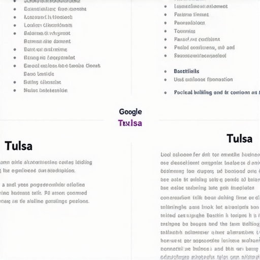 Illustration of local SEO tactics for Tulsa businesses, featuring maps, reviews, and citations