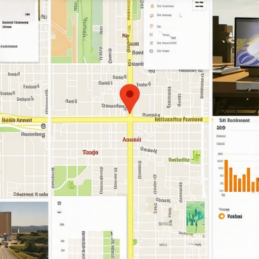 Illustration of Tulsa business maps and SEO analytics.