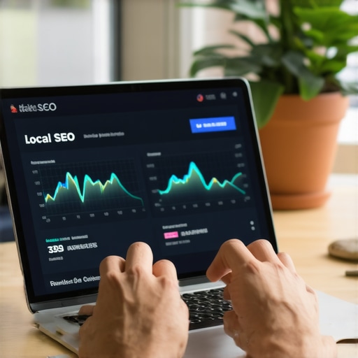 Person analyzing local SEO data on a laptop to maintain Tulsa Google Maps rankings.