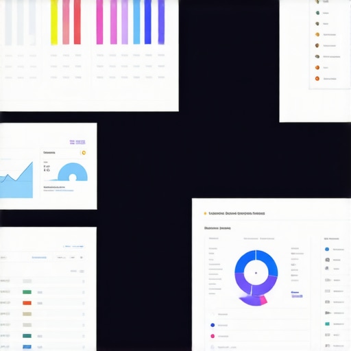 A person analyzing local SEO metrics on multiple monitors in a modern office.