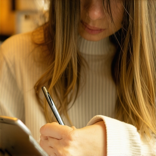 Customer sharing detailed feedback on a tablet at a Tulsa cafe.